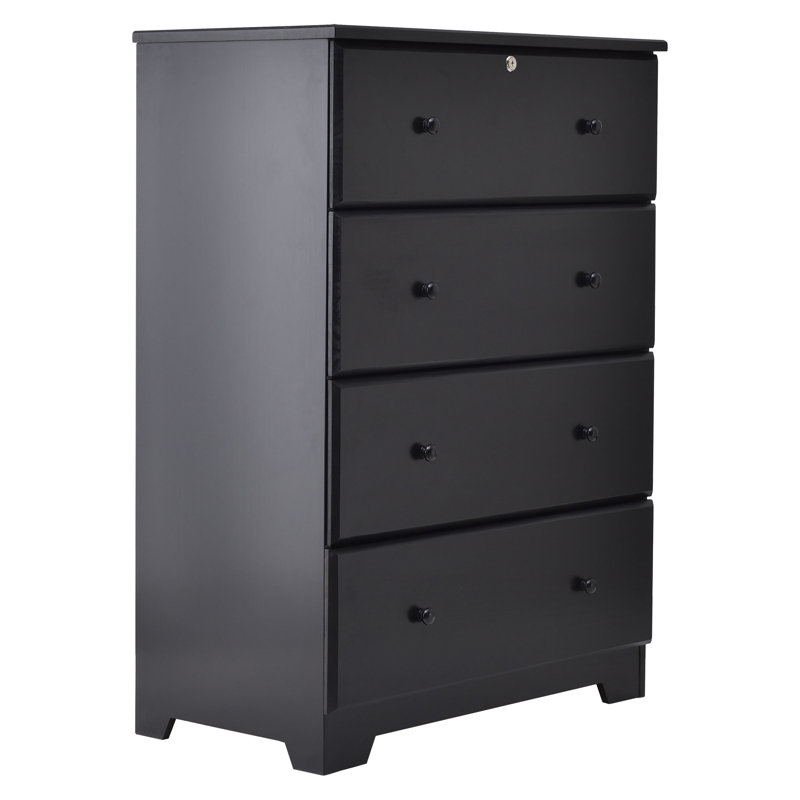Commode 4 tiroirs Diarte, Noir