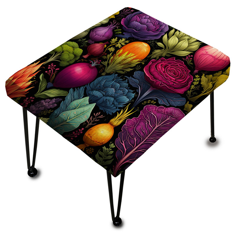 Rainbow Colors Vibrant Légumes - Repose-pieds rectangulaire abstrait