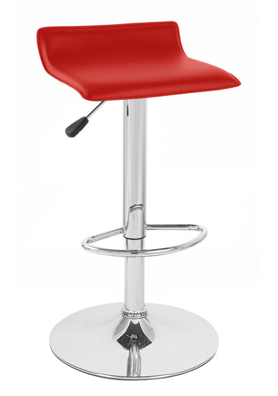 Tabouret de bar pivotant à hauteur réglable Holderness, Rouge