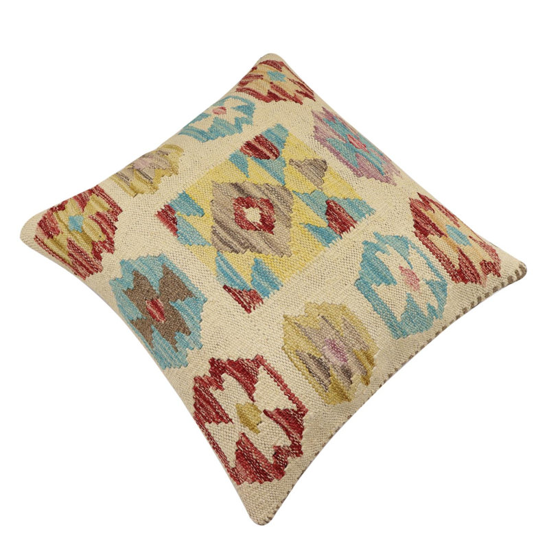 Oreiller rustique en kilim tissé à la main Caballer - 17 po x 18 po Rustic, H 17 po x l 18 po