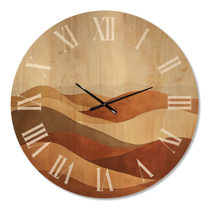 Dunes du désert chaud - Horloge murale en bois du Sud-Ouest, Très grand