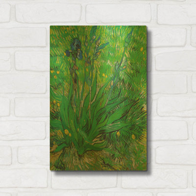 «Iris» par Vincent Van Gogh, art mural en métal doré, 12 po x 16 po