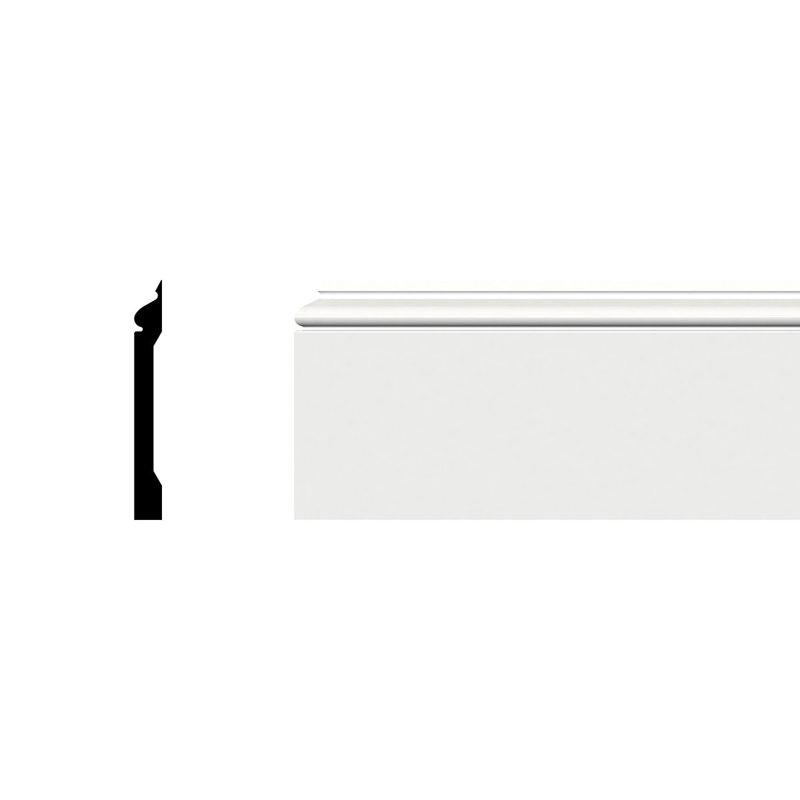 96 in. White PVC Baseboard Moulding