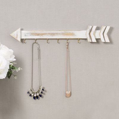 6 Hooks Necklace Organizer Wall Mounted Jewellery Holder