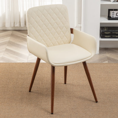 Home Office Chair - Upholstered Faux Leather Back Desk Chair, Ergonomic Executive Chair with Lumbar Support