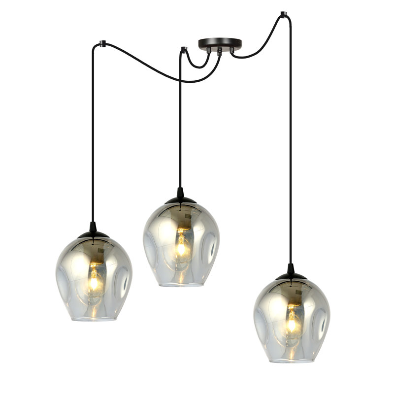 Cadey-Lee 3 - Light Black Cluster Pendant, Graphite