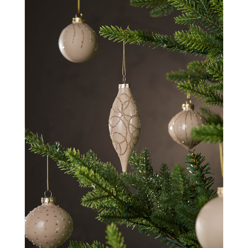 4.57cm Solid Colour Glass Bauble, Latte