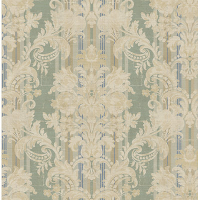 Papier peint rayé damassé Seabrook Designs
