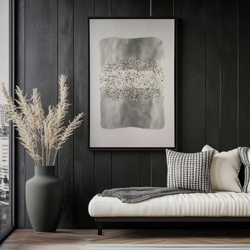 «Metallic Rainfall II», reproduction sur toile dans un cadre, H 18,75 po x l 12,75 po, Noir satiné