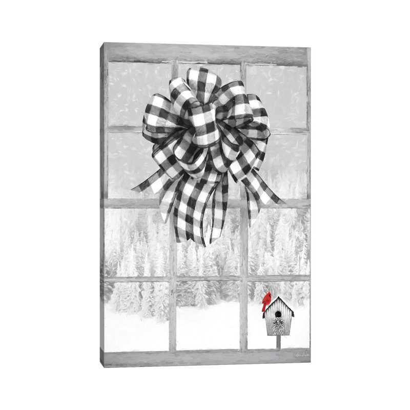 Christmas Birdhouse With Bow by Lori Deiter - Wrapped Canvas Painting, 66.04 cm H x 45.72 cm W x 3.175 cm D