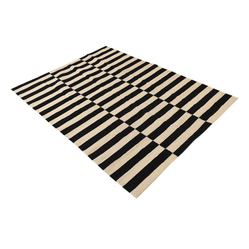 Tapis noir et blanc Ivey