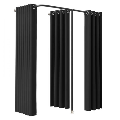 Fitting Room, Portable Changing Room with Thick Polyester Curtains, Double Dressing Rooms with Partition Curtains, for Boutique, Mall, Studio, Tailor