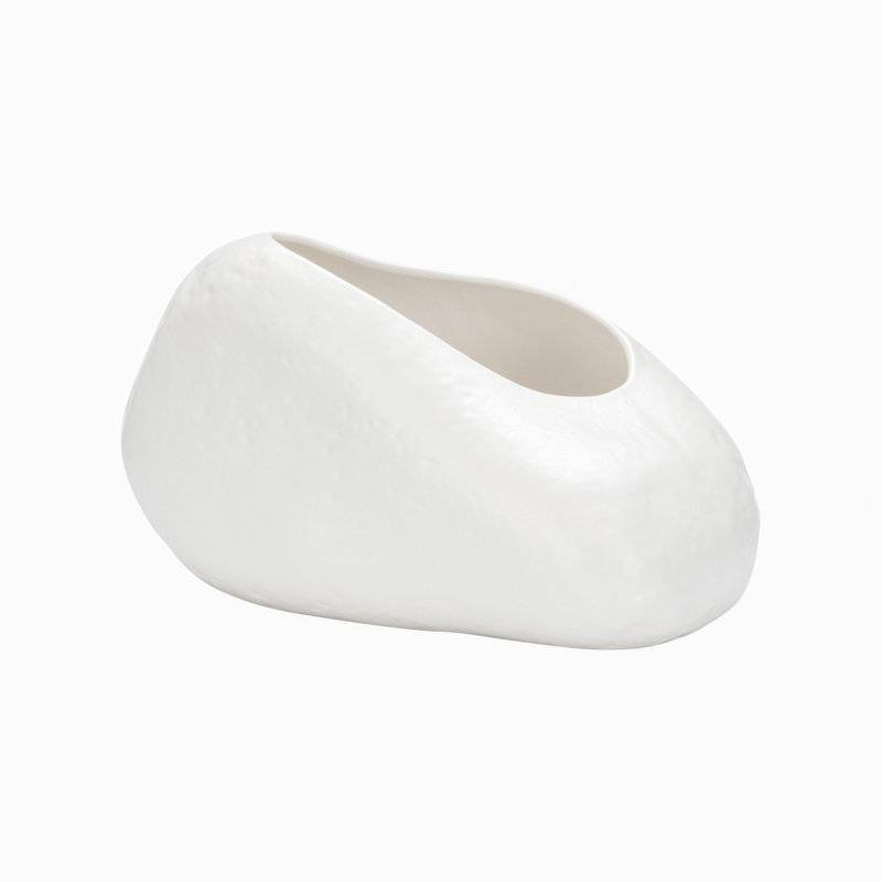 Vase Ikebana Ishi - Shiro, Vernis blanc