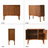 Vintage 3-Door Storage Cabinet With Adjustable Shelves, Slatted Doors, And Walnut Finish