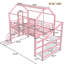 Lit double mezzanine en bois aggloméré 79,1 po x 57,1 po x 68,1 po avec glissade et escalier rose