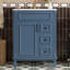 Meuble-lavabo de 61 cm avec lavabo, petit rangement avec 2 tiroirs et étagère réglable, style français épuré, glissières fluides