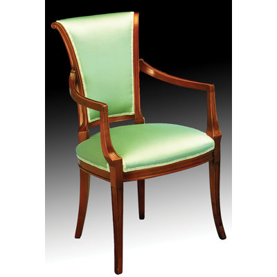 Solid Wood Arm Chair in Green