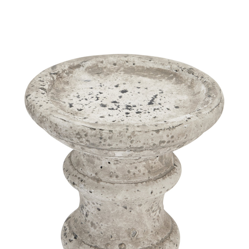 Concrete / Cement Tabletop Candlestick, 31cm H x 12cm W x 12cm D, Stone