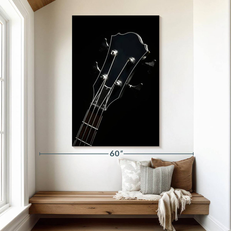 Tête de guitare noire Abarca, H 51 po x l 34 po