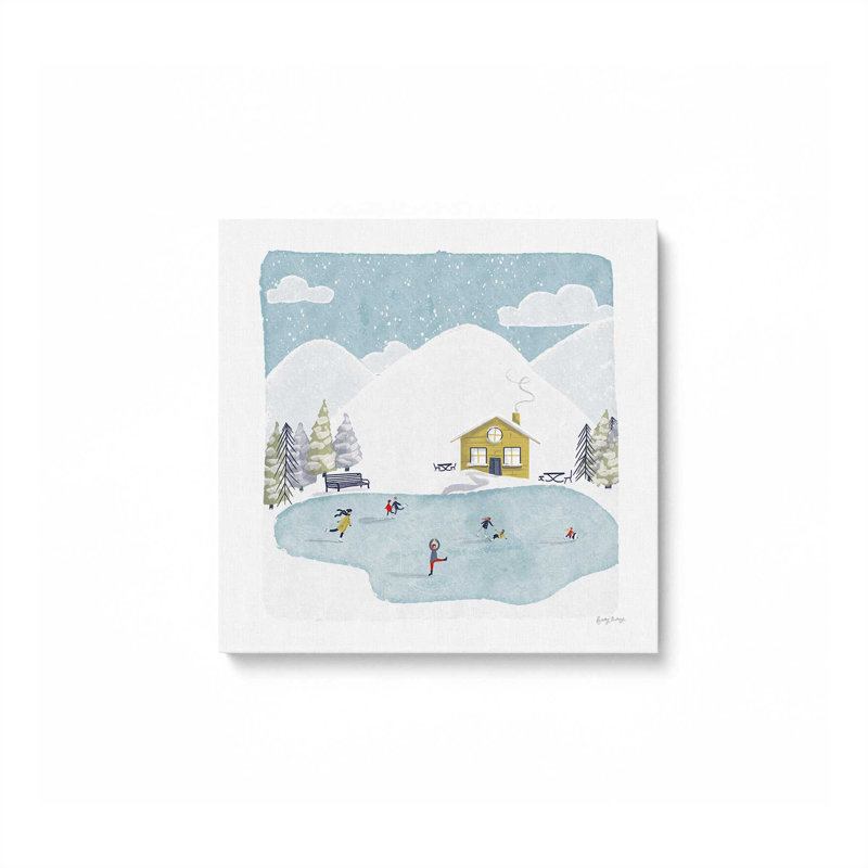 «Winter Skating Adventure», reproduction sur toile dans un cadre américain, Toile tendue, H 12 po x l 12 po x P 1,25 po