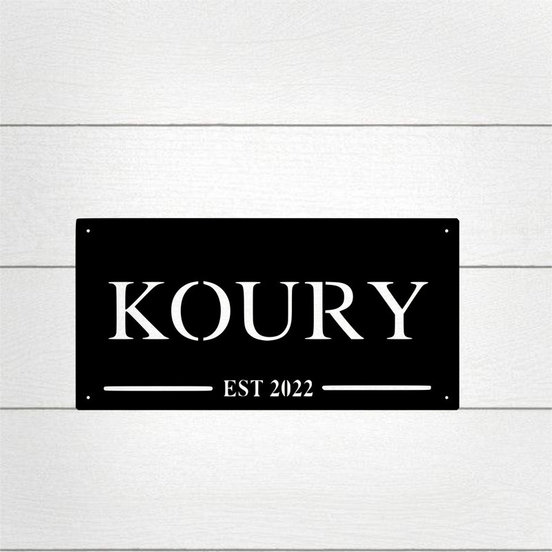 Décoration murale rectangulaire monogramme, H 15 po x l 30 po x P 0,25 po, Oui