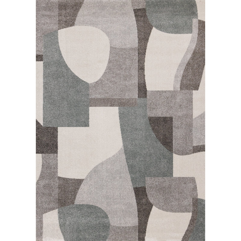 Tapis gris ivoire Smokey, Rectangle 5 pi 3 po x 7 pi 7 po