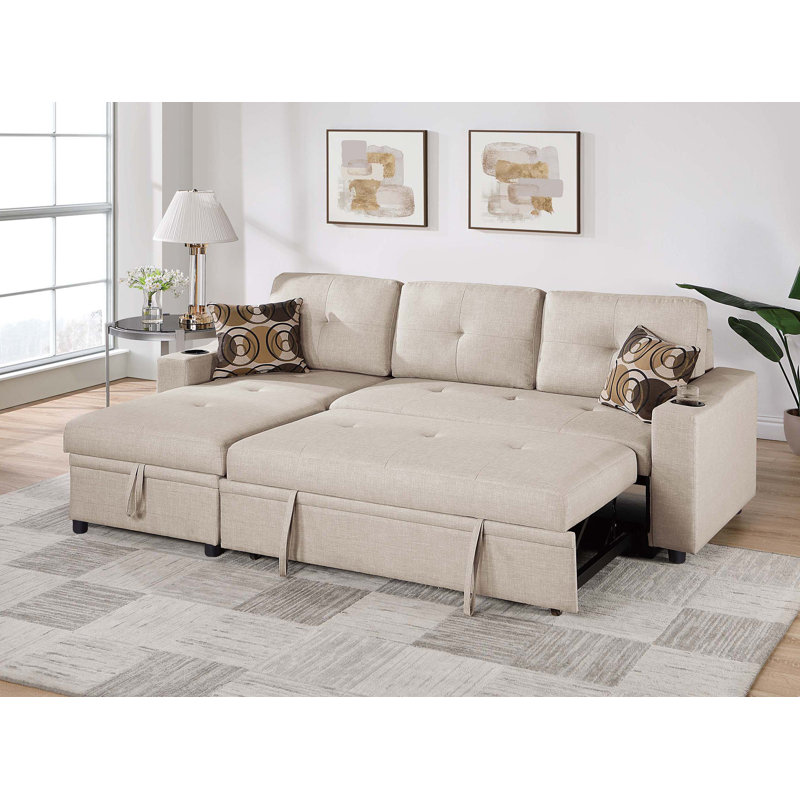Canapé modulaire convertible, Tissu beige