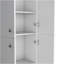 Garde-manger H 71 po, 4 portes, 5 tablettes réglables, blanc-1555109406