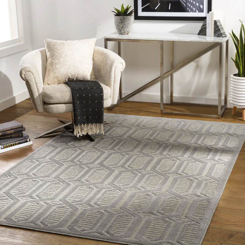 Tapis gris Rodier, Rectangle 9 pi 2 po x 12 pi