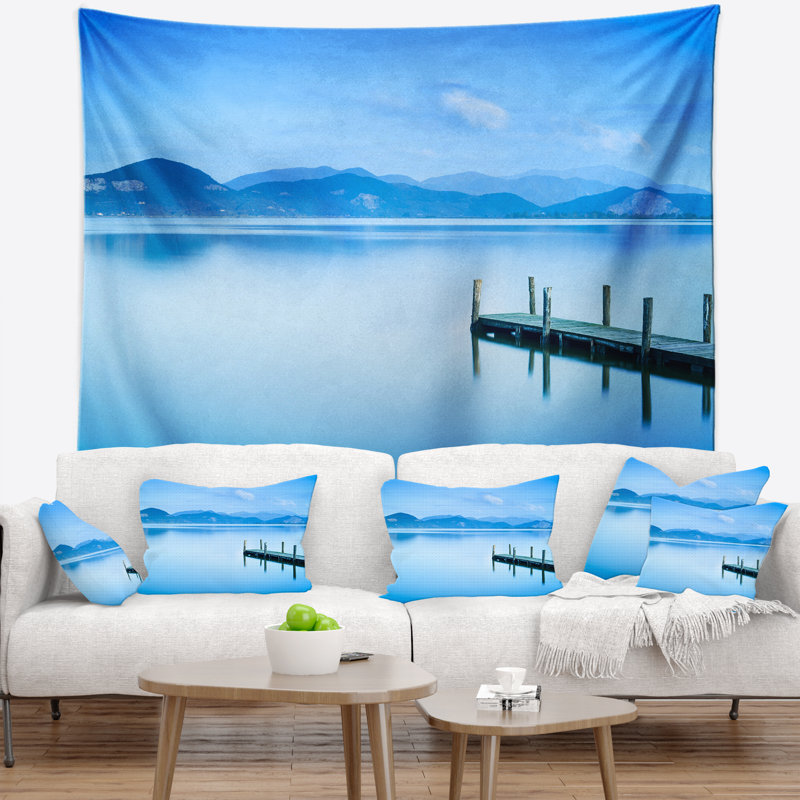 Seascape, belle jetée en tapisserie de mer, H 32 po x l 39 po