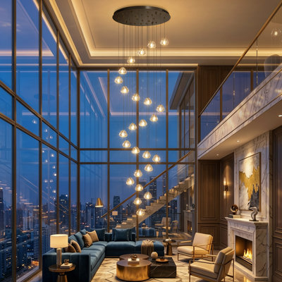 25-light Dimmable Crystal Chandelier