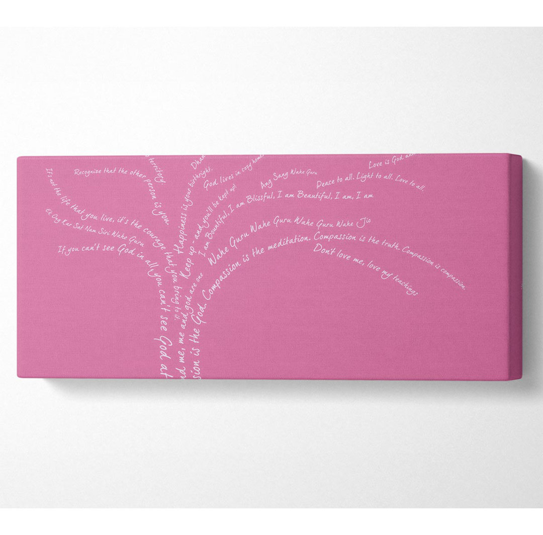 Liebe Zitat der Liebe Baum Rosa - Wrapped Canvas Kunstdrucke