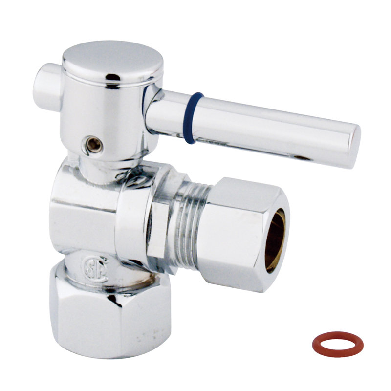 Kingston Brass Fauceture 1/2-Inch FIP x 1/2-Inch OD Comp Quarter-Turn Angle Stop Valve