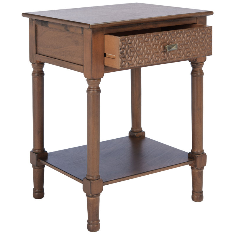Table de bout avec rangement Peters, Brun