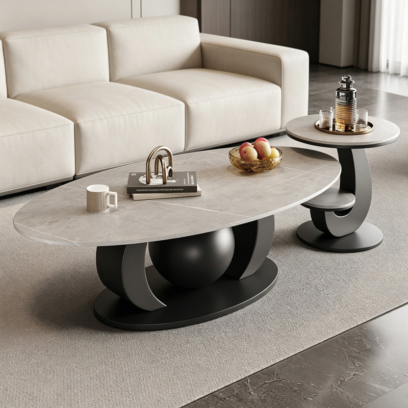 Carolan, H 15,74 po x L 51,18 po x l 27,55 po, Gris clair / noir