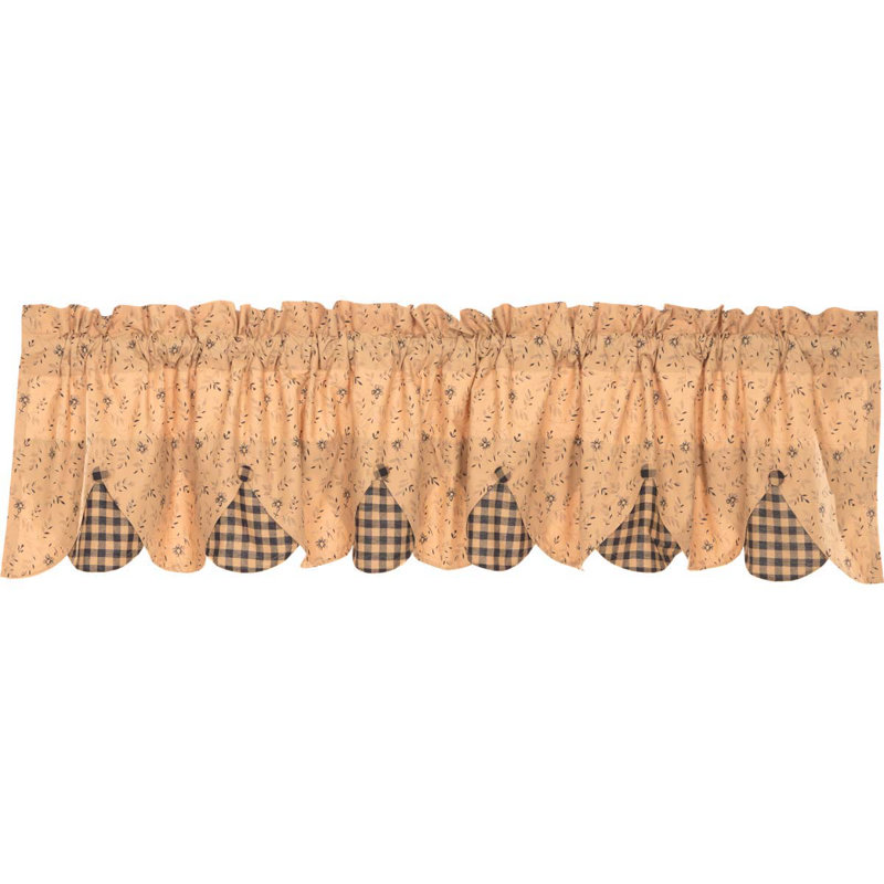 Cantonnière festonnée en coton Caudell, 18" L x 72" L