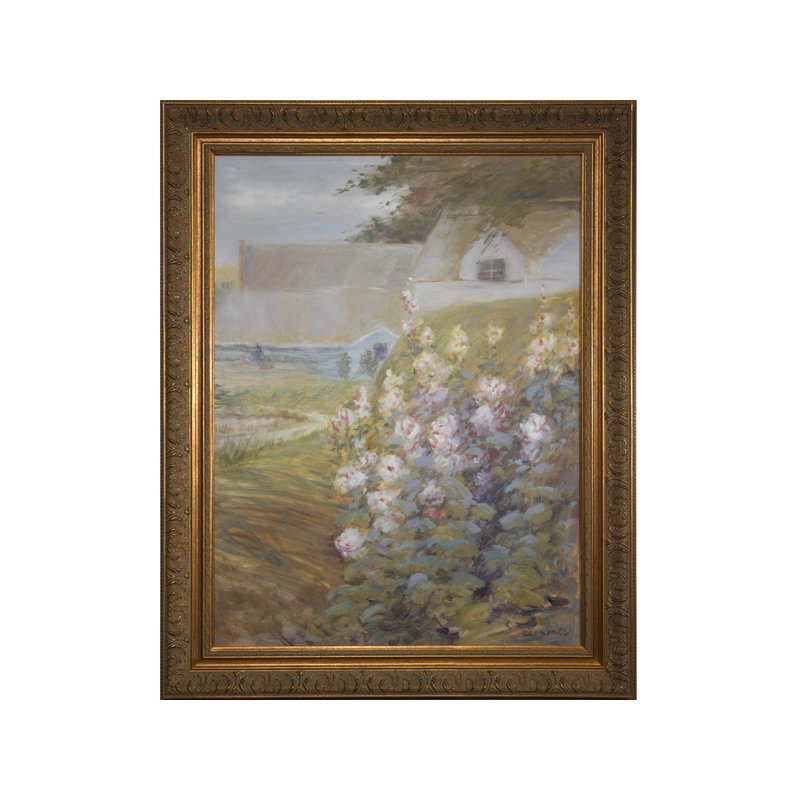 Study Of Hollyhocks Print by Clements