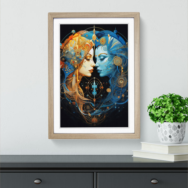 Single Picture Frame Wall Art, 46cm H x 34cm W, Oak Framed