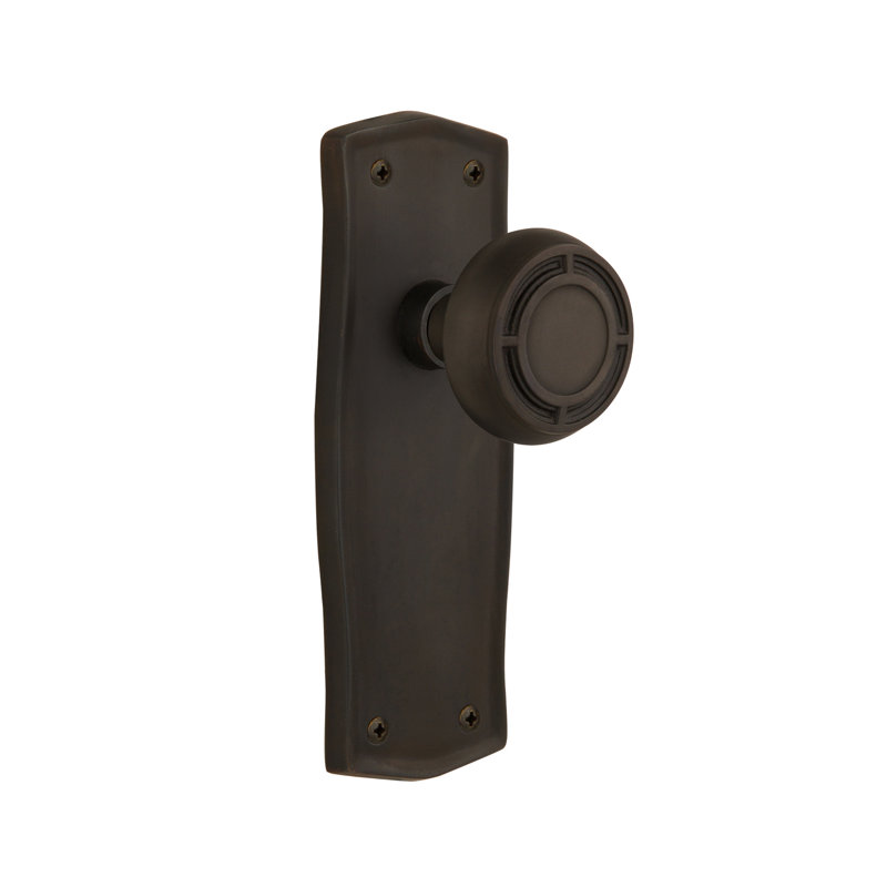 Prairie Plate with Mission Door Knob, 2 3/4, Oil-Rubbed Bronze