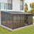16 Ft. W x 12 Ft. D Aluminum Patio Gazebo Wall-Mounted Solarium
