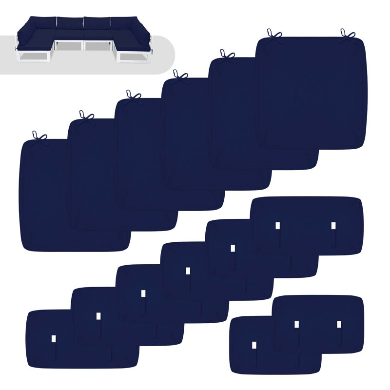 Outdoor 4'' Sectional Cushion Cover, Navy