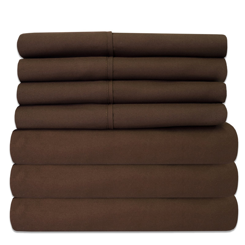 Beige Queen Microfiber Deep Pocket 6-Piece Sheet Set