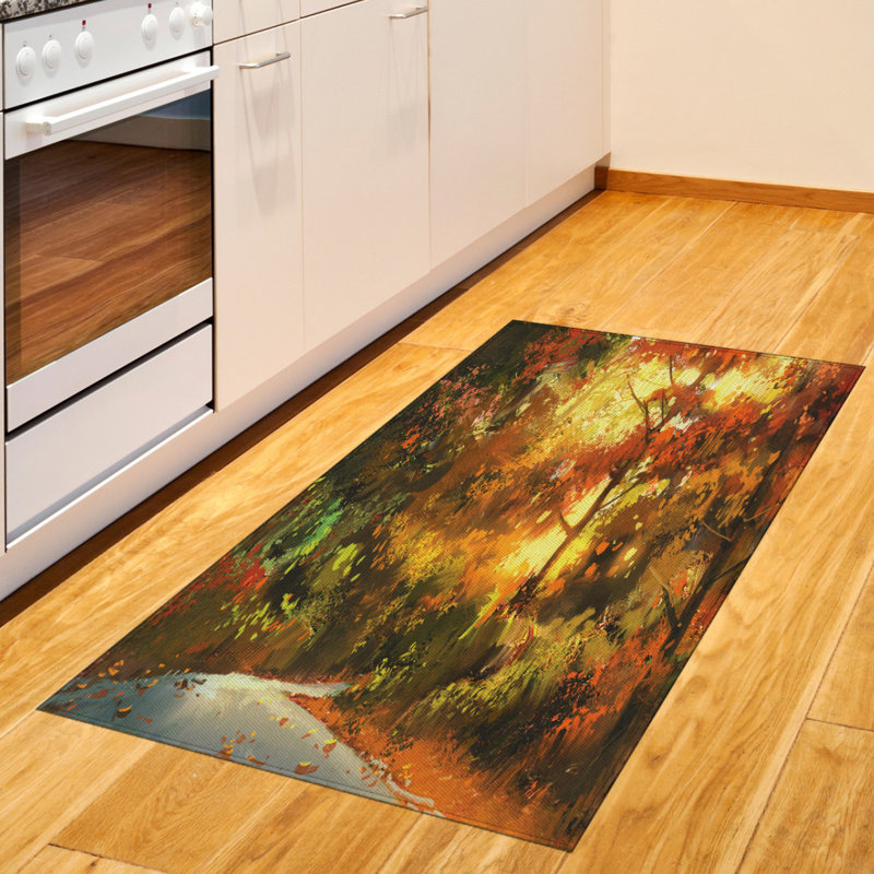 Tapis décoratif long en fibres de polyester haute densité Scenery, Rectangle 2 pi 7 po x 5 pi