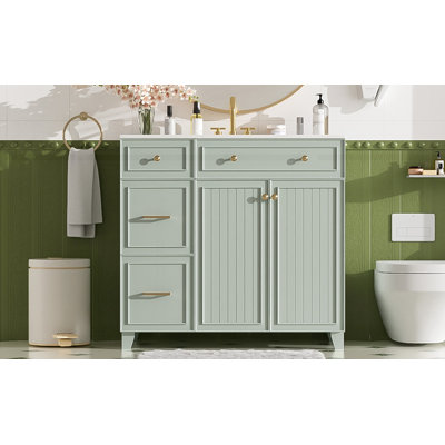 36" bathroom vanity with ceramic sink