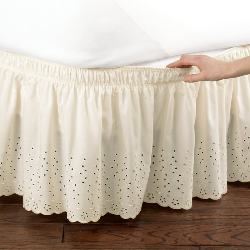  Jupe de lit 54 po Eyelet, Ivoire, Simple