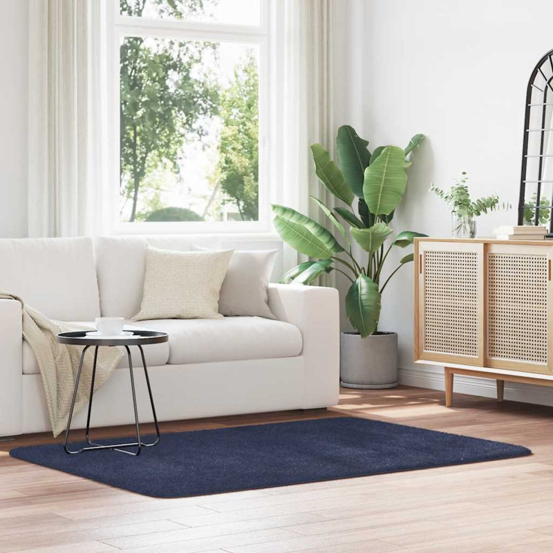 Shaggy Rug High Pile NAVARRA Navy Polyester, Rectangle 120 x 170cm