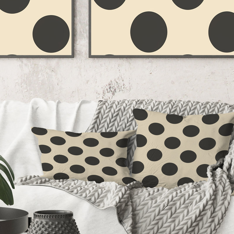 Polka Dot I - Glam Throw Pillow, 18"H x18"H