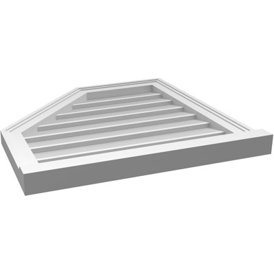 Half Octagon Top Left Surface Mount Signature Urethane Non-Functional Gable Vent Primed Tan