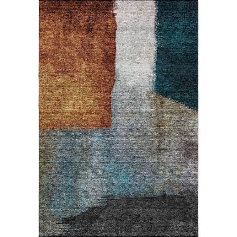 Premium Machine Washable Wayne AMF1100 Squares Rug