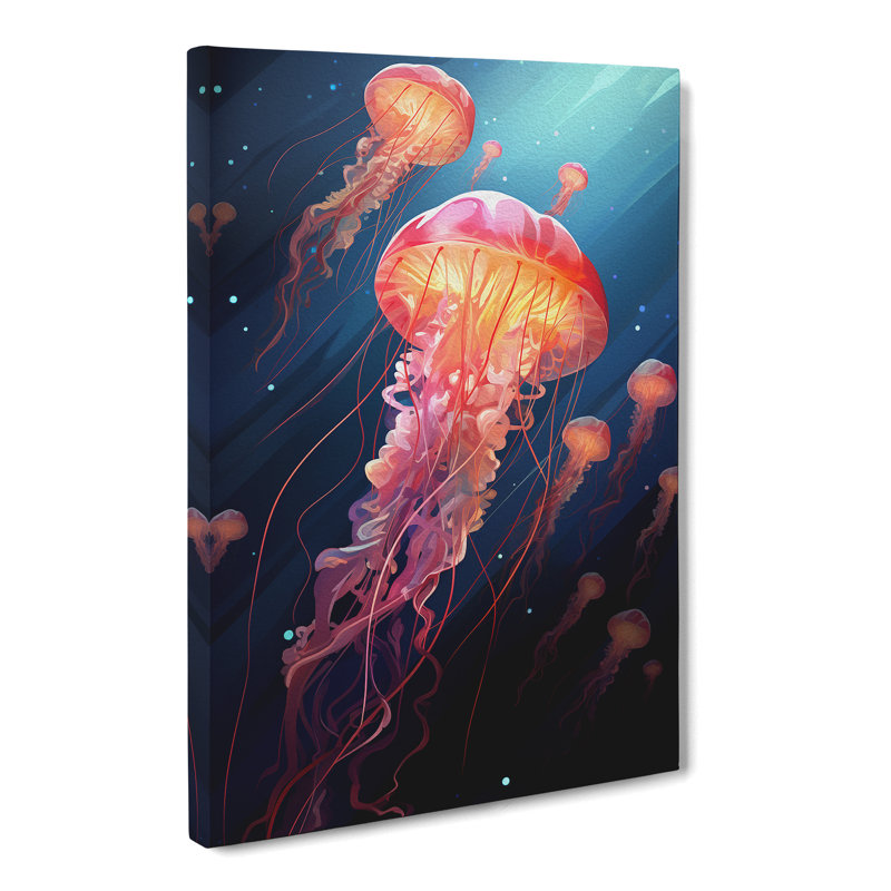 Jellyfish Constructivism Art - Wrapped Canvas, 76cm H x 50cm W x 3cm D
